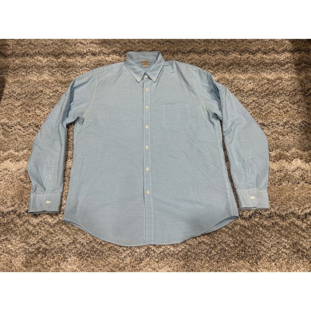 J. crew Striped Blue & White Long Sleeve Dress Shirt Men’s Size XXL￼